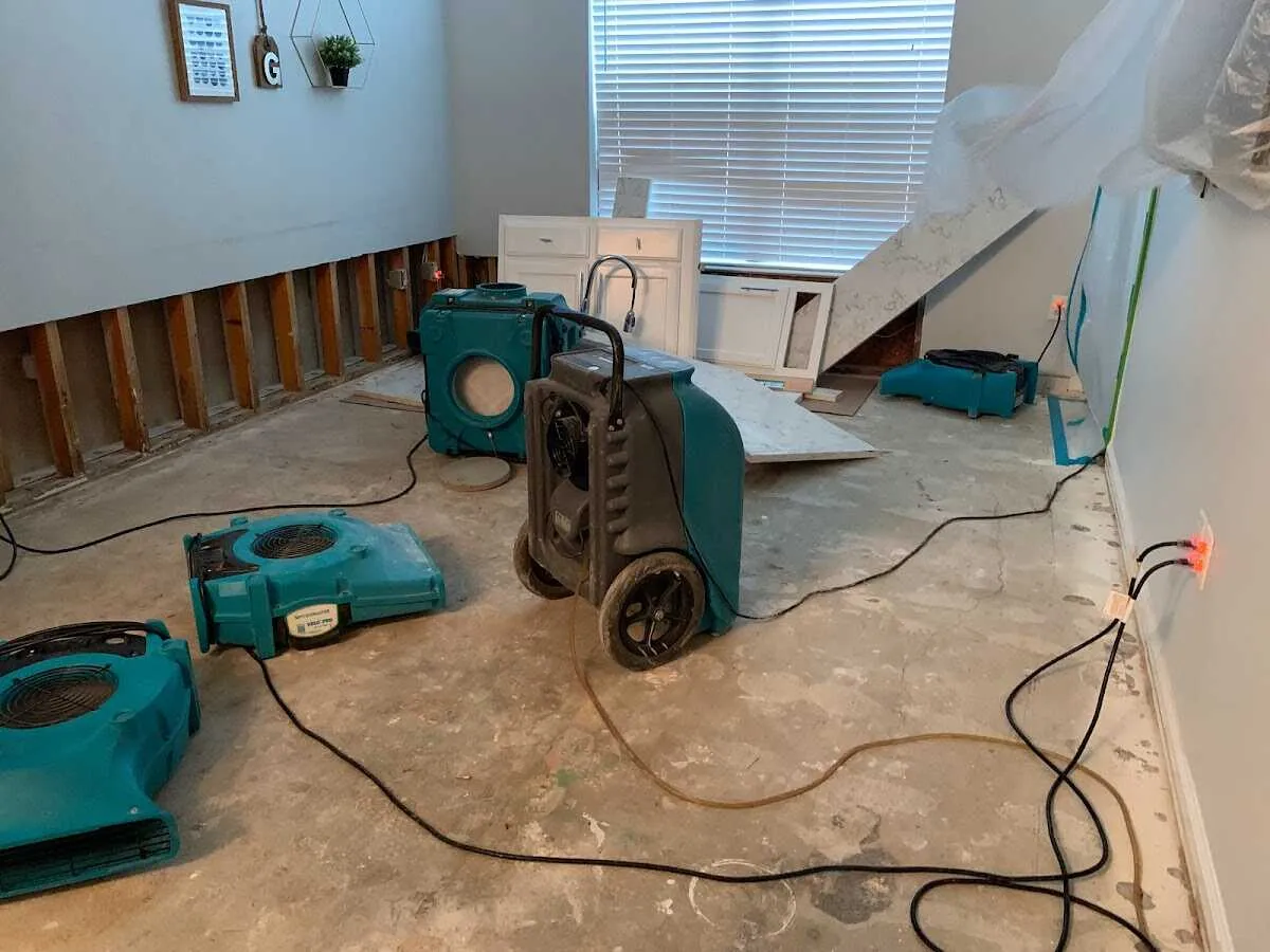 Dehumidifier in flood-cut room for Water Extraction & Removal in Mundy